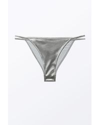 Monki - Tanga-Bikinihöschen In Metallic-Optik - Lyst