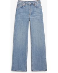 Monki Yoko High Waist Wide Light Blue Jeans | Lyst Canada