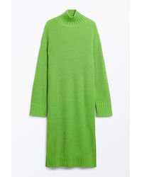 Monki - Long Sleeved Rib Knit Midi Dress - Lyst