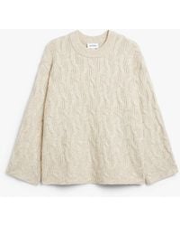 Monki - Oversized Cable Knit Sweater - Lyst