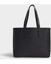 Burberry Shopper Medium aus schwarzem Kalbsleder
