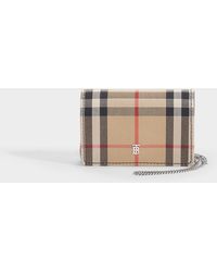 Burberry Porte-cartes Vintage check avec sangle amovible - Noir