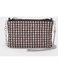 Alexander Wang Clutch Wangloc Nano mit rosafarbenen Kristallsteinen besetzt - Pink