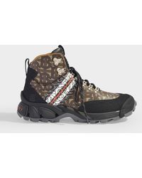 Burberry Tor Hiking Shoes In Monogram Stripe E-canvas - Multicolour