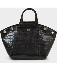 Max Mara Handbag Anita Small In Black Croc Embossed Leather