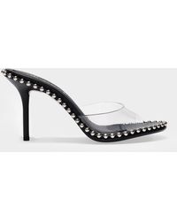 Alexander Wang Sandalen Nova 95 aus schwarzem, glattem Kalbsleder und transparentem PVC