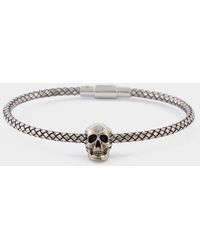 Alexander McQueen - Cord Metallic Skull Bracelet - Lyst
