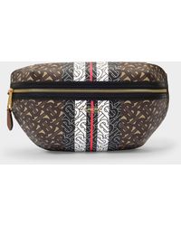 Burberry Medium Monogram Stripe E-canvas Bum Bag - Brown