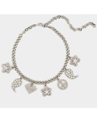 Alessandra Rich - Crystal Charms Necklace - Lyst