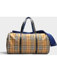 Burberry Medium Kennedy Bag In Antique Yellow Cotton - Blue