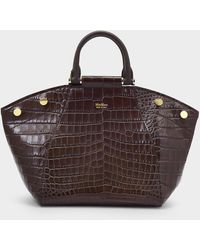 Max Mara Handbag Anita Small In Burgundy Croc Embossed Leather - Multicolour