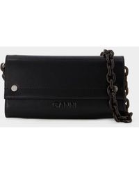 Ganni - Banner Envelope Wallet On Chain - Lyst