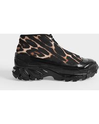Burberry Leopard Print Nylon Arthur Sneakers - Black