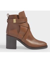 Burberry Pryle Monogram Motif Leather Bootie - Brown