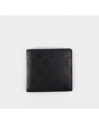 Alexander McQueen Geldbörse Billfold 8Cc aus schwarzem Leder