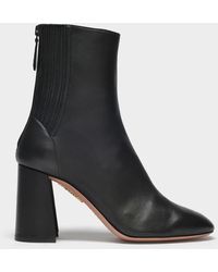 Aquazzura Très Saint Honoré Ankle Boots In Black Leather