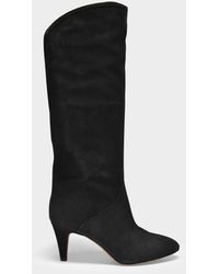Isabel Marant Laylis Boots In Faded Black Suede Leather
