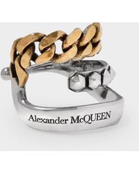Alexander McQueen Earcuff en Laiton Argent et Or - Métallisé
