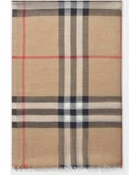 Burberry Sheer Check Scarf - Natural