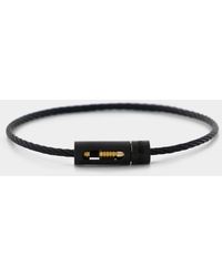 Le Gramme 5G Cable Bracelet - - Black/Gold - Silver - Schwarz