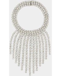 Alessandra Rich Crystal With Fringes Necklace - - Cry-silver - Brass - White