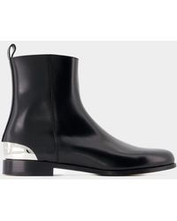 Alexander McQueen - Metal-Heel Leather Boots - Lyst