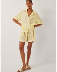 Monsoon - Sienna Ricrac Short Sleeve Shirt Yellow - Lyst