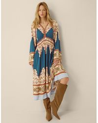 Monsoon - Alexandra Floral Print Boho Midi Dress - Lyst