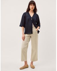 Monsoon - Beth Short Sleeve Cardigan Blue - Lyst