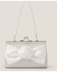 Monsoon - Satin Rose Bow Mini Bag Ivory - Lyst