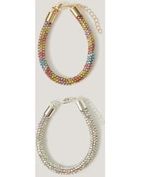 Monsoon - 2-pack Rhinestone Tube Bracelets - Lyst