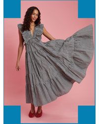 Monsoon - Sundress Shandrani Gingham Maxi Dress Black - Lyst
