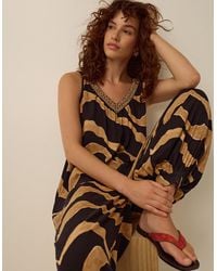 Monsoon - Zahara Sleeveless Print Jumpsuit Black - Lyst