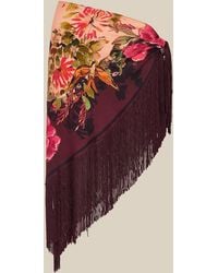 Monsoon - Ellie Floral Fringe Triangle Scarf - Lyst