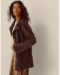 Monsoon - Eva Faux Suede Longline Jacket - Lyst