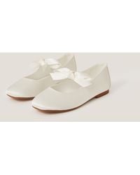 Monsoon - Satin Bow Ballet Flats Ivory - Lyst