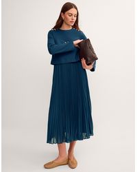 Monsoon - Penny Long Sleeve Pleated Midi Dress - Lyst