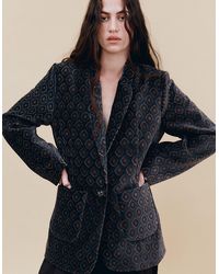 Monsoon - East Jesi Printed Velvet Blazer Multi - Lyst