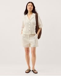 Monsoon - Irina Lace Trim Shorts White - Lyst