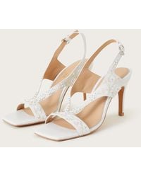 Monsoon - Embroidered Square Toe Bridal Sandals Ivory - Lyst