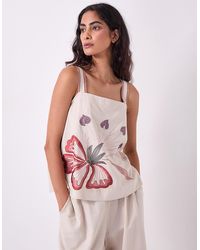 Monsoon - East Zhandra Embroidered Cami Top Camel - Lyst