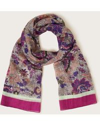 Monsoon - Elodie Floral Print Silk Scarf - Lyst