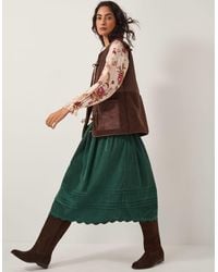 Monsoon - Mina Corduroy Midi Skirt - Lyst