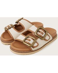 Monsoon - Wendy Double Strap Buckle Sandals Natural - Lyst