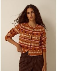 Monsoon - Mia Mushroom Knit Cardigan Orange - Lyst