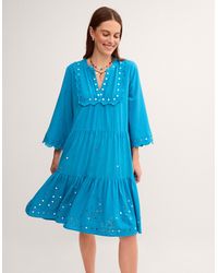 Monsoon - Maddie Mirror Midi Kaftan Teal - Lyst