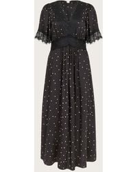 Monsoon - Clea Spot Dress Black - Lyst