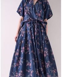 Monsoon - East Layla Floral Print Cotton Midi Skirt Blue - Lyst