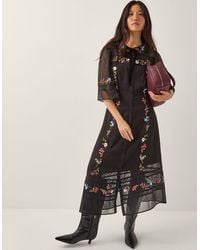 Monsoon - Alyssa Floral Embroidered Lace Midi Dress - Lyst