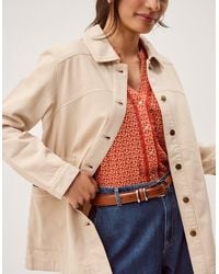 Monsoon - Mabel Longline Denim Jacket Natural - Lyst